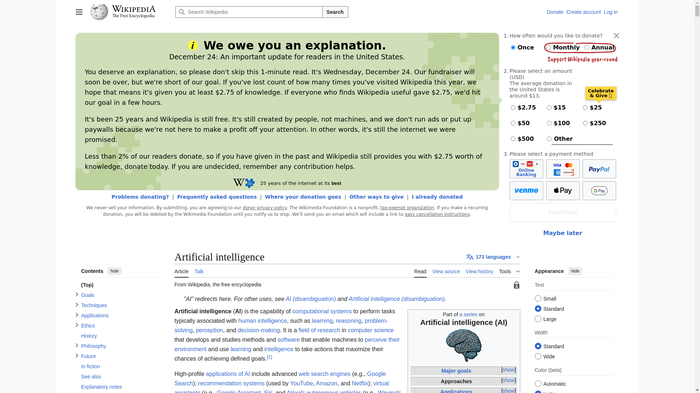 Explore AI on Wikipedia
