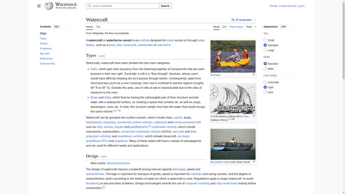 Explore Watercraft on Wikipedia